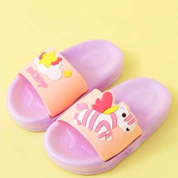 Kids Zebra Star Pink Purple Sandals - Picture 3 of 4